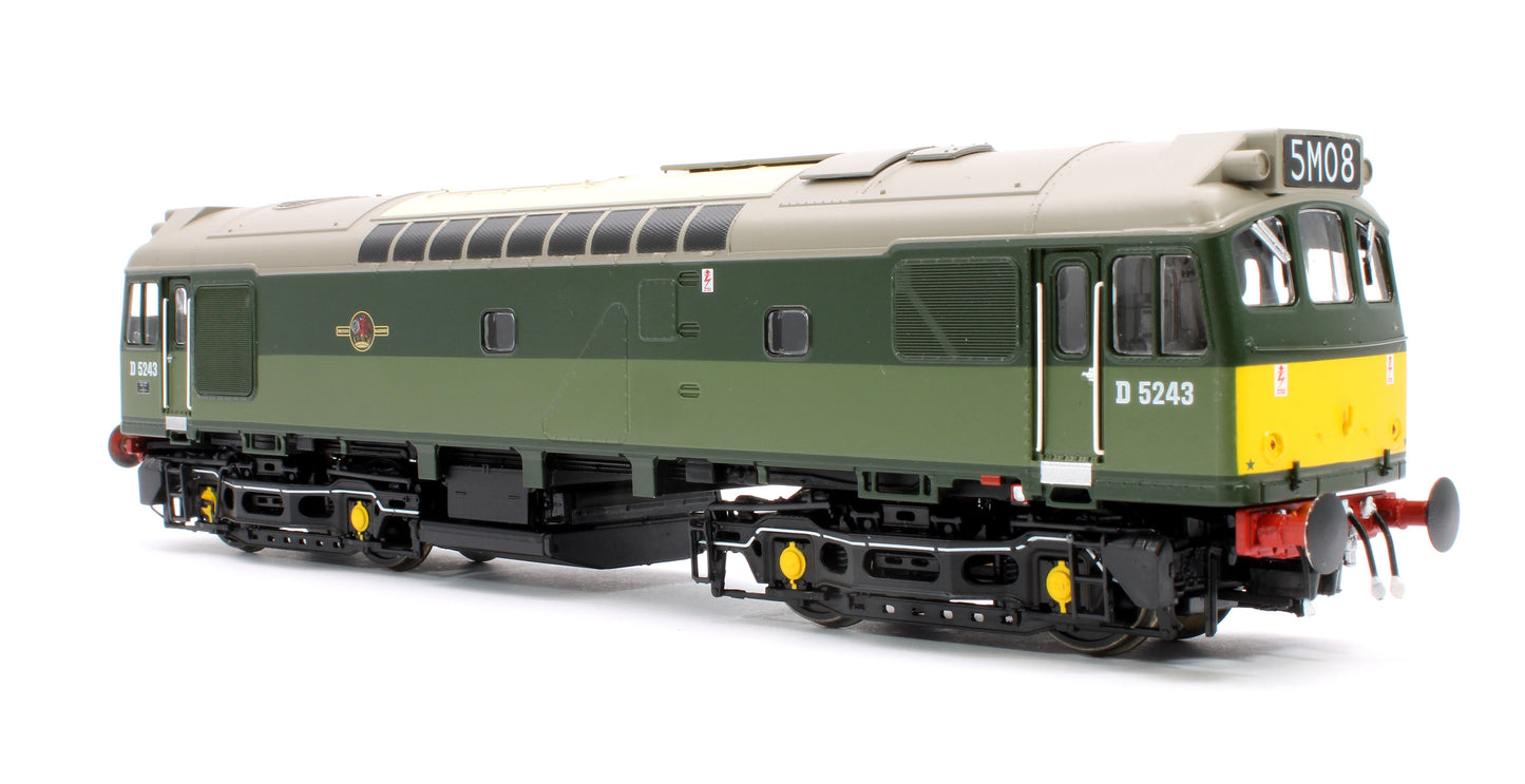 Pre-Owned Class 25 BR two-tone green Small Yellow Panels D5243 Diesel Locomotive