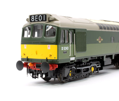 Pre-Owned Class 25 BR two-tone green Small Yellow Panels D5243 Diesel Locomotive