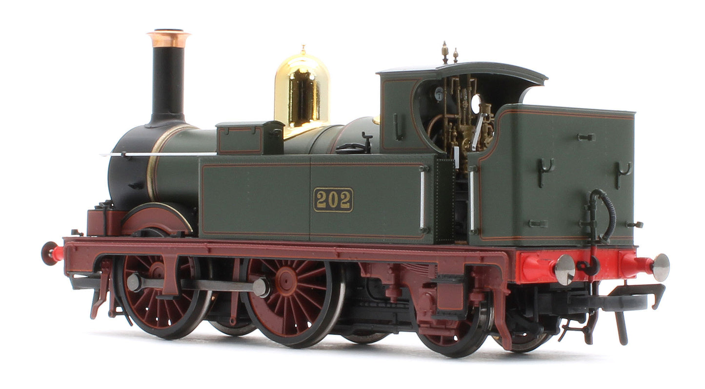 4S-517-001S GWR 517 Class 0-4-2 202 Lined G.W Green Red Frames Steam Locomotive - DCC Sound