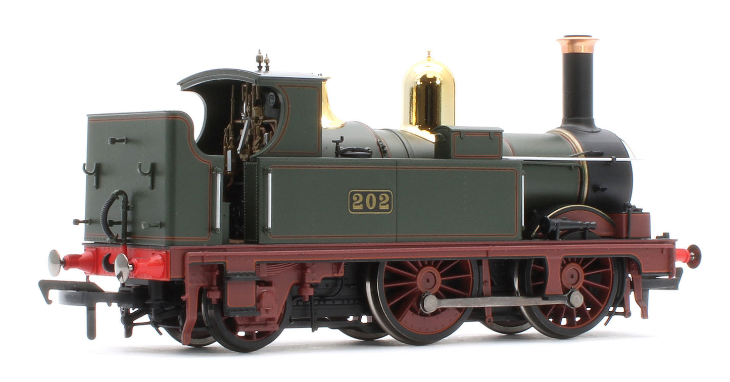 4S-517-001D GWR 517 Class 0-4-2 202 Lined G.W Green Red Frames Steam Locomotive - DCC Fitted