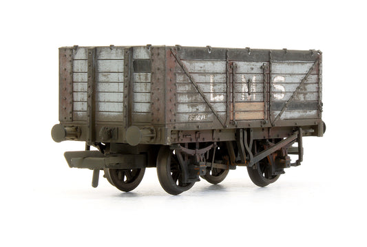 Pre-Owned 7 Plank End Door Wagon LMS Grey - Custom Weathered