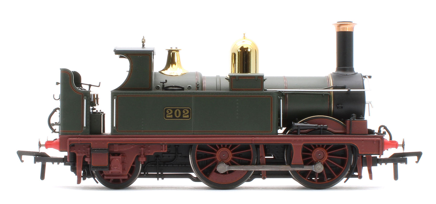 4S-517-001D GWR 517 Class 0-4-2 202 Lined G.W Green Red Frames Steam Locomotive - DCC Fitted