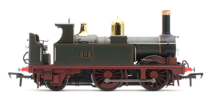 4S-517-001D GWR 517 Class 0-4-2 202 Lined G.W Green Red Frames Steam Locomotive - DCC Fitted