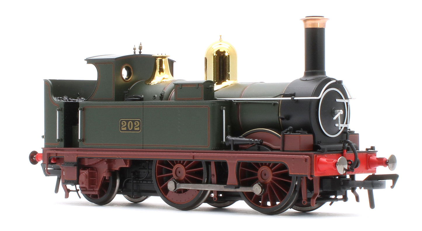 4S-517-001D GWR 517 Class 0-4-2 202 Lined G.W Green Red Frames Steam Locomotive - DCC Fitted