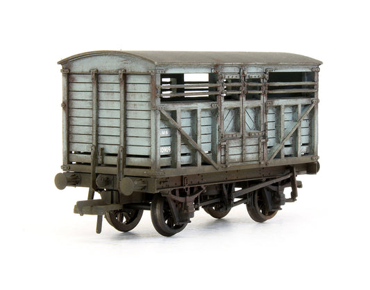 Pre-Owned 10 Ton Cattle Wagon LMS Grey - Custom Weathered