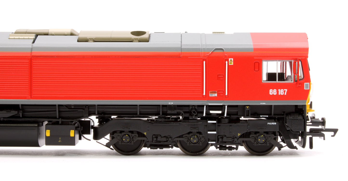 Class 66 DB Red 66167 Diesel Locomotive - DCC Sound