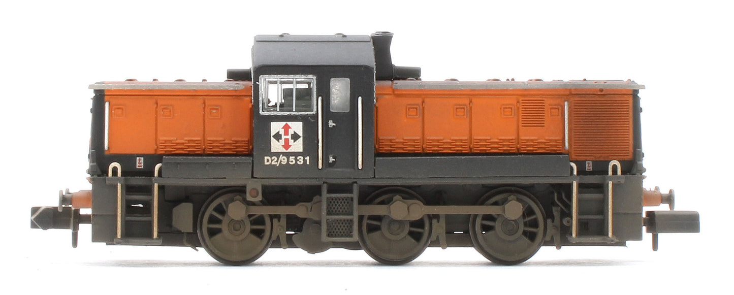 372-954W Bespoke Weathered Class 14 D2/9531 NCB British Oak Orange & Black Diesel Locomotive