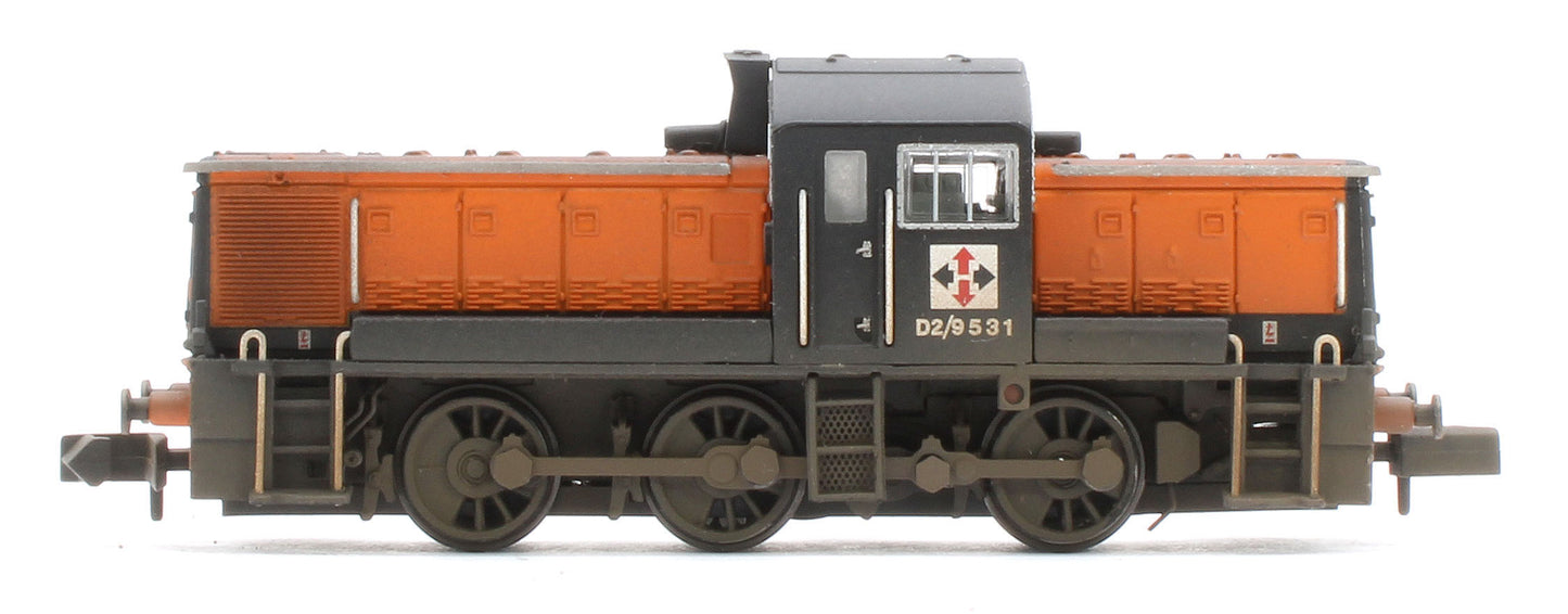 372-954W Bespoke Weathered Class 14 D2/9531 NCB British Oak Orange & Black Diesel Locomotive