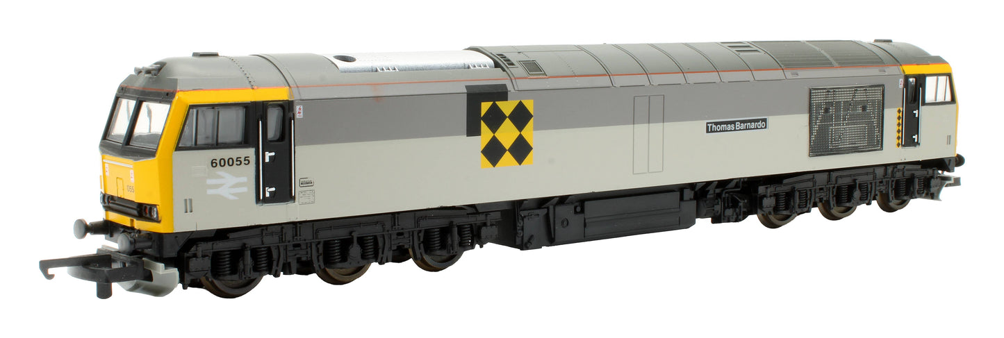 Pre-Owned 205025A3 British Rail Railfreight two-tone grey Class 60 60055 'Thomas Barnado' Diesel Locomotive