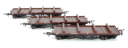 Set of 3 Bogie Bolster E Wagons (Steam Bauxite Livery)