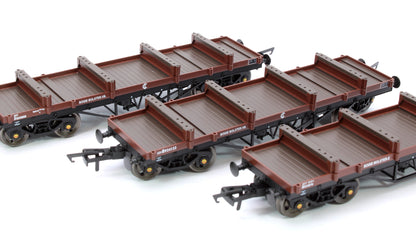 Set of 3 Bogie Bolster E Wagons (Steam Bauxite Livery)