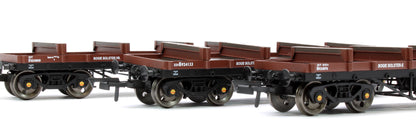 Set of 3 Bogie Bolster E Wagons (Steam Bauxite Livery)