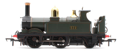4S-517-006S GWR 517 Class 0-4-2 539 Lined G.W. Green Black Frames Steam Locomotive - DCC Sound