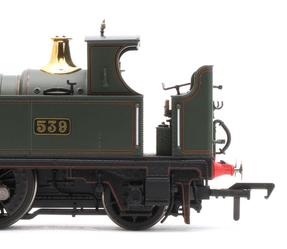 4S-517-006D GWR 517 Class 0-4-2 539 Lined G.W. Green Black Frames Steam Locomotive - DCC Fitted