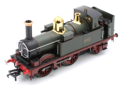 4S-517-001D GWR 517 Class 0-4-2 202 Lined G.W Green Red Frames Steam Locomotive - DCC Fitted