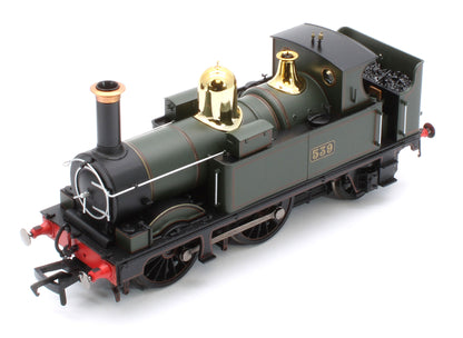 4S-517-006S GWR 517 Class 0-4-2 539 Lined G.W. Green Black Frames Steam Locomotive - DCC Sound