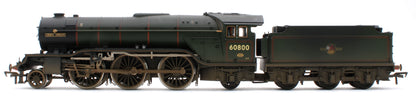 35-205NRMSFW Bespoke Weathered 'Green Arrow' BR Lined Green (Late Crest) Class V2 2-6-2 No.60800 Steam Locomotive - DCC Sound