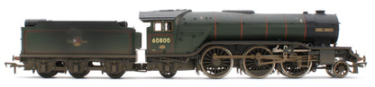 35-205NRMSFW Bespoke Weathered 'Green Arrow' BR Lined Green (Late Crest) Class V2 2-6-2 No.60800 Steam Locomotive - DCC Sound