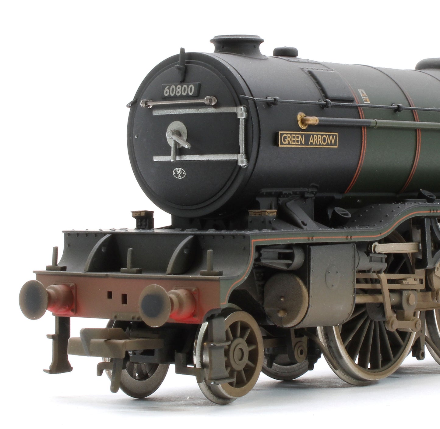 35-205NRMSFW Bespoke Weathered 'Green Arrow' BR Lined Green (Late Crest) Class V2 2-6-2 No.60800 Steam Locomotive - DCC Sound