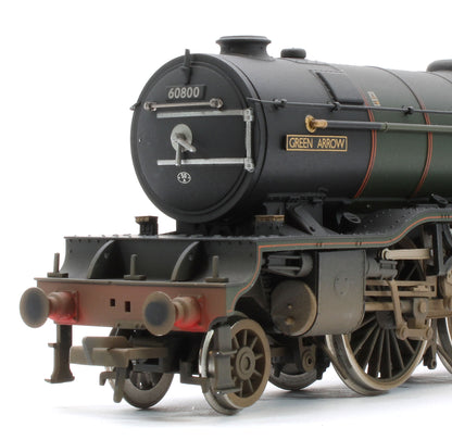 35-205NRMSFW Bespoke Weathered 'Green Arrow' BR Lined Green (Late Crest) Class V2 2-6-2 No.60800 Steam Locomotive - DCC Sound