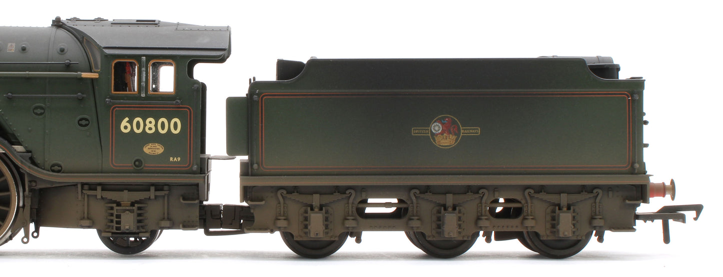 35-205NRMSFW Bespoke Weathered 'Green Arrow' BR Lined Green (Late Crest) Class V2 2-6-2 No.60800 Steam Locomotive - DCC Sound