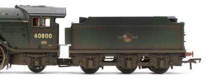 35-205NRMSFW Bespoke Weathered 'Green Arrow' BR Lined Green (Late Crest) Class V2 2-6-2 No.60800 Steam Locomotive - DCC Sound