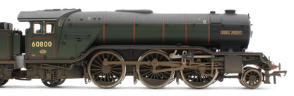 35-205NRMSFW Bespoke Weathered 'Green Arrow' BR Lined Green (Late Crest) Class V2 2-6-2 No.60800 Steam Locomotive - DCC Sound