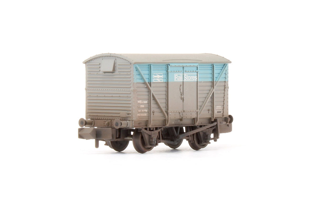 Pre-Owned 12T Ventilated Van BR rail Stores Blue & Grey - Custom Weathered