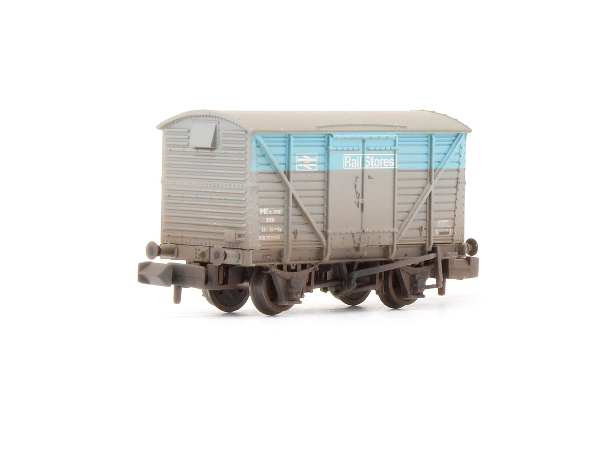 Pre-Owned 12T Ventilated Van BR rail Stores Blue & Grey - Custom Weathered
