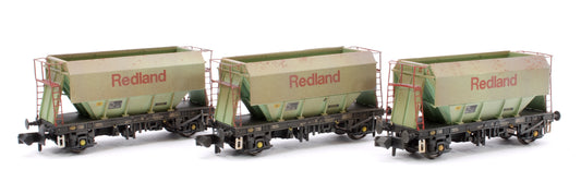 Set of 3 Redland PGA 51T Hopper Wagons - Weathered