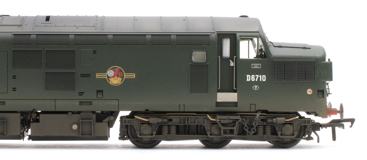 35-302W Bespoke Weathered Class 37/0 Split Headcode D6710 BR Green (Late Crest) Diesel Locomotive