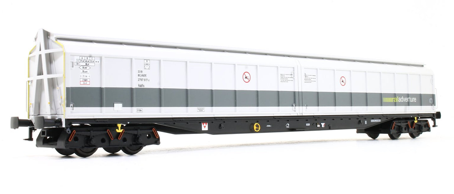 Pre-Owned Set of Two Cargowaggon Bogie Ferry Vans (Railadventure two-tone grey "Barrier Wagon")