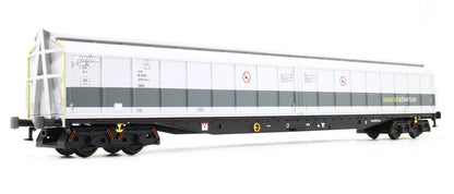 Pre-Owned Set of Two Cargowaggon Bogie Ferry Vans (Railadventure two-tone grey "Barrier Wagon")