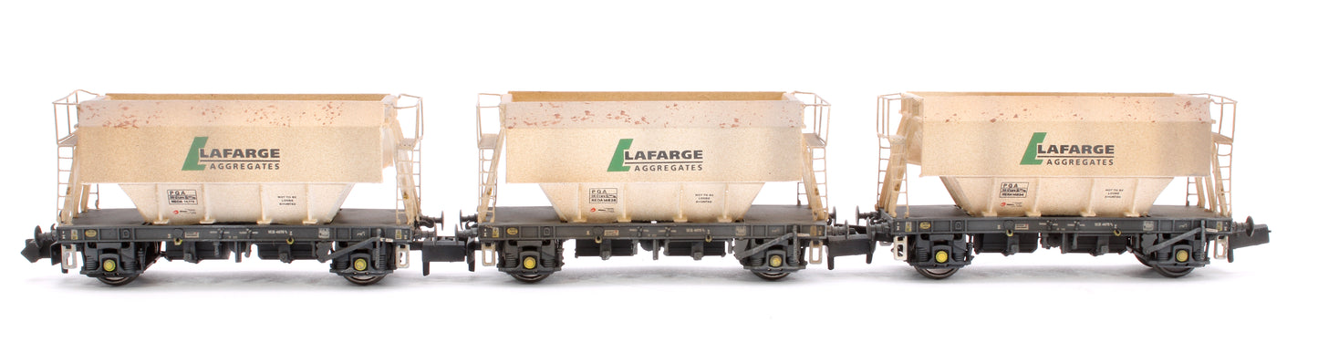 Set of 3 Lafarge Aggregates PGA 51T Hopper Wagons - Weathered