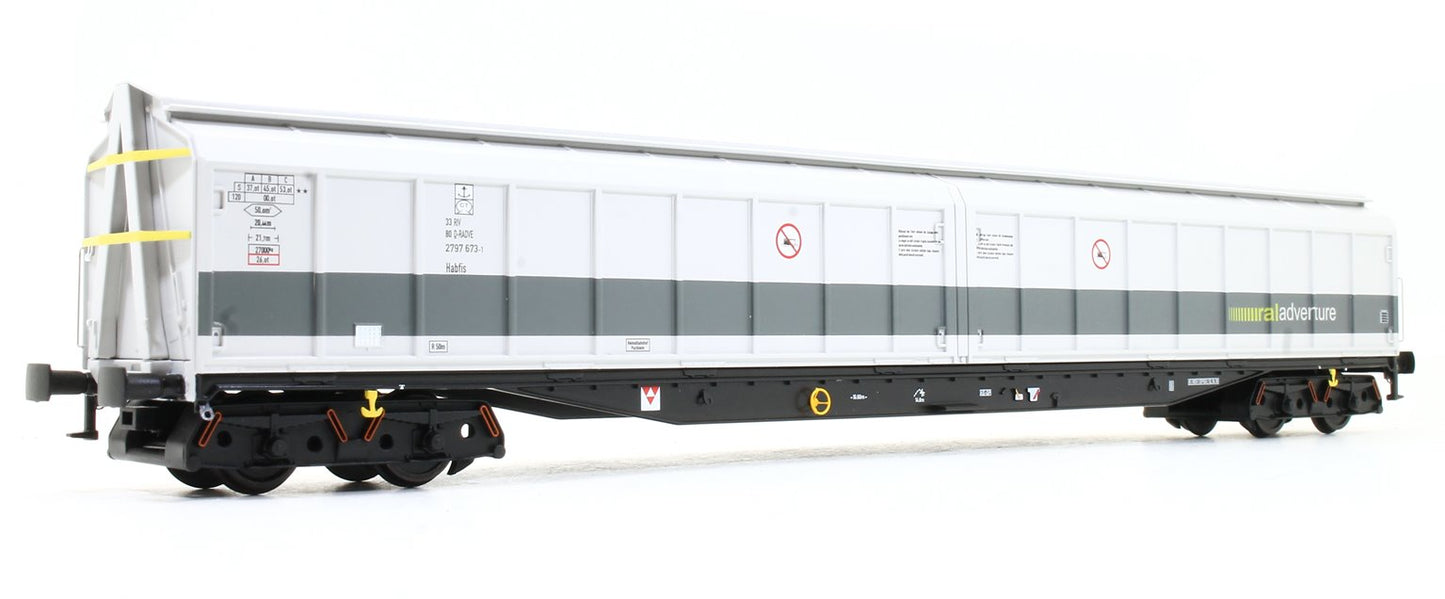 Pre-Owned Set of Two Cargowaggon Bogie Ferry Vans (Railadventure two-tone grey "Barrier Wagon")