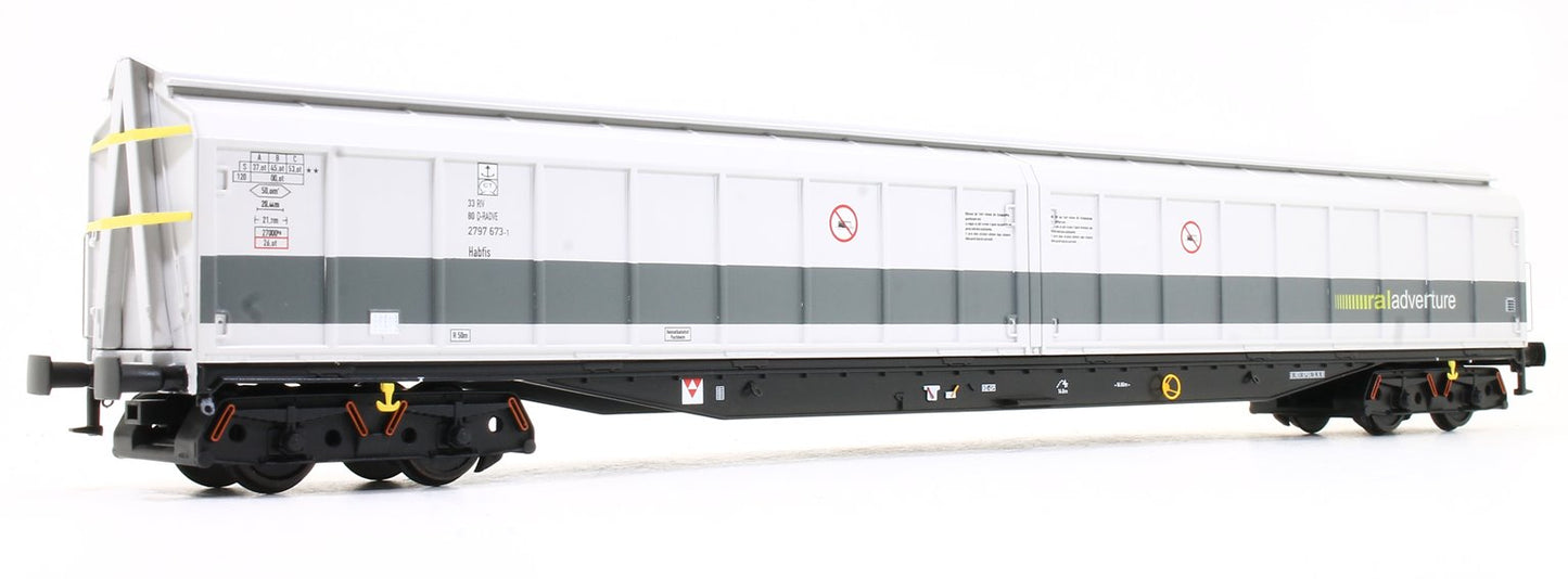 Pre-Owned Set of Two Cargowaggon Bogie Ferry Vans (Railadventure two-tone grey "Barrier Wagon")