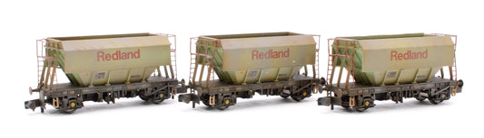 Set of 3 Redland PGA 51T Hopper Wagons - Weathered