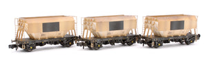 Set of 3 PGA 51T Hopper Wagons (White with Patch) - Weathered