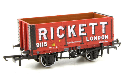 Pre-Owned OR76MW7022 7 Plank Mineral Wagon Rickett 3 Disc Wheels