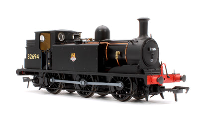 LBSCR Stroudley ‘E1’ 0-6-0T No. 32694 BR Unlined Black (Early Emblem) - Steam Tank Locomotive - DCC Sound