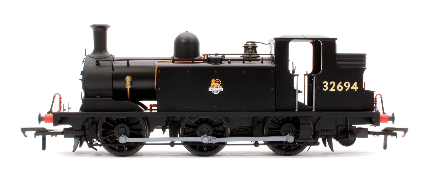 LBSCR Stroudley ‘E1’ 0-6-0T No. 32694 BR Unlined Black (Early Emblem) - Steam Tank Locomotive - DCC Sound