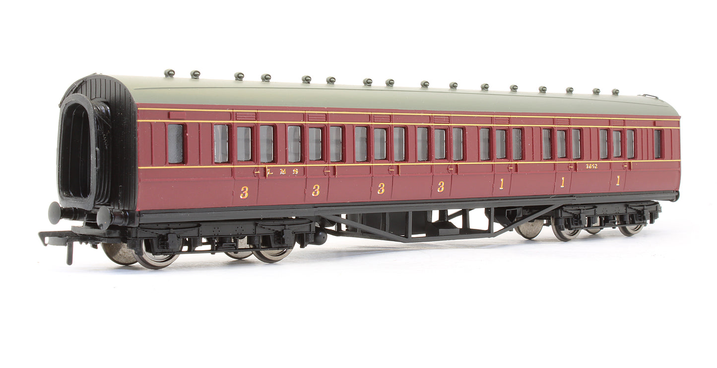 Pre-Owned 34-252D 57' Corridor Composite Coach LMS Crimson '3652'
