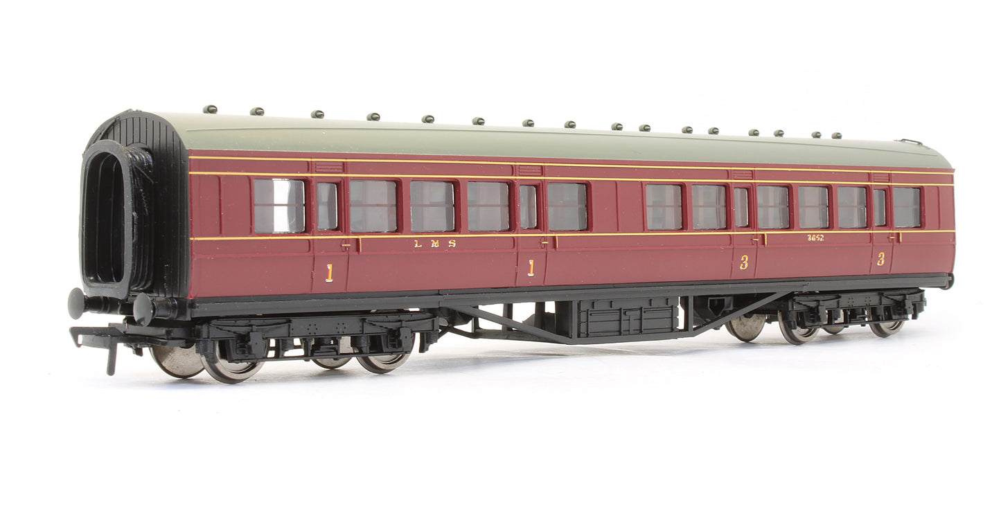 Pre-Owned 34-252D 57' Corridor Composite Coach LMS Crimson '3652'