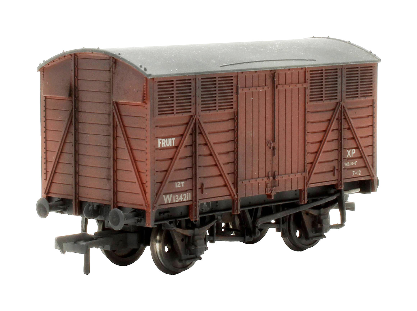 Pre-Owned 37-754B 12T Ventilated Fruit Van BR (WR) Bauxite 'W134211' - Custom Weathered