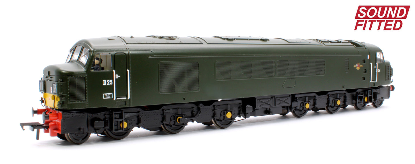 Class 45 Split Headcode D25 BR Plain Green (Small Yellow Panels) Diesel Locomotive - DCC Sound