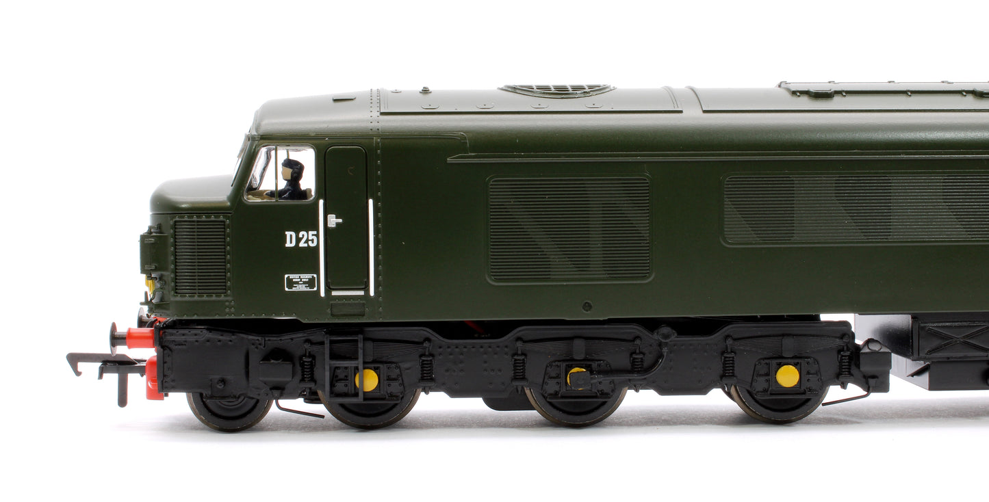 Class 45 Split Headcode D25 BR Plain Green (Small Yellow Panels) Diesel Locomotive