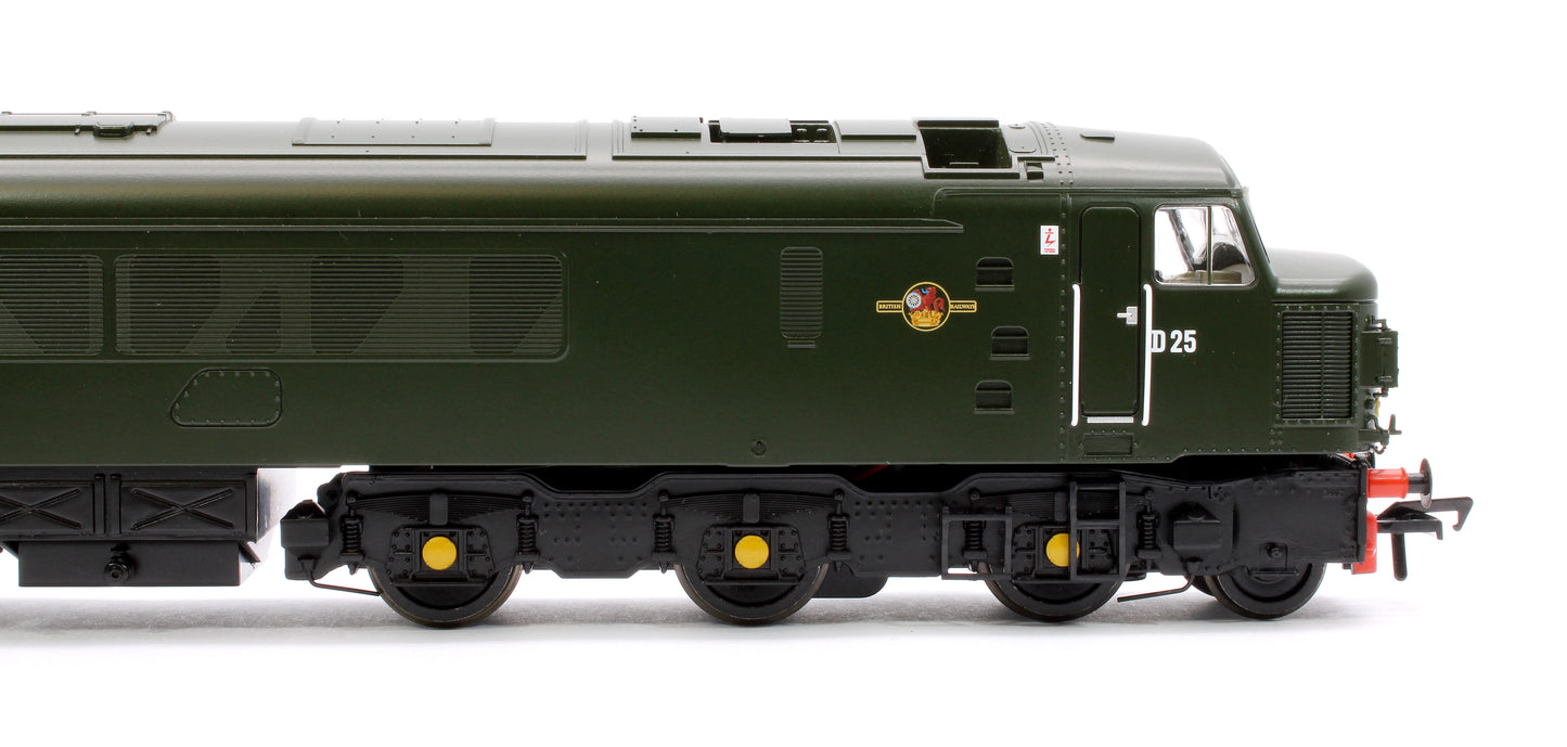 Class 45 Split Headcode D25 BR Plain Green (Small Yellow Panels) Diesel Locomotive - DCC Sound