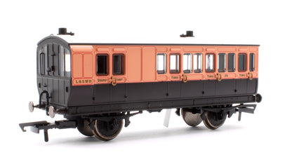 4 Wheel Coach Brake 3rd Class LSWR Brown No.179 with Fitted Lights