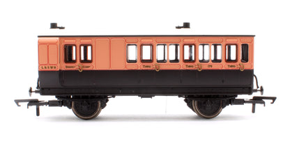 4 Wheel Coach Brake 3rd Class LSWR Brown No.179 with Fitted Lights