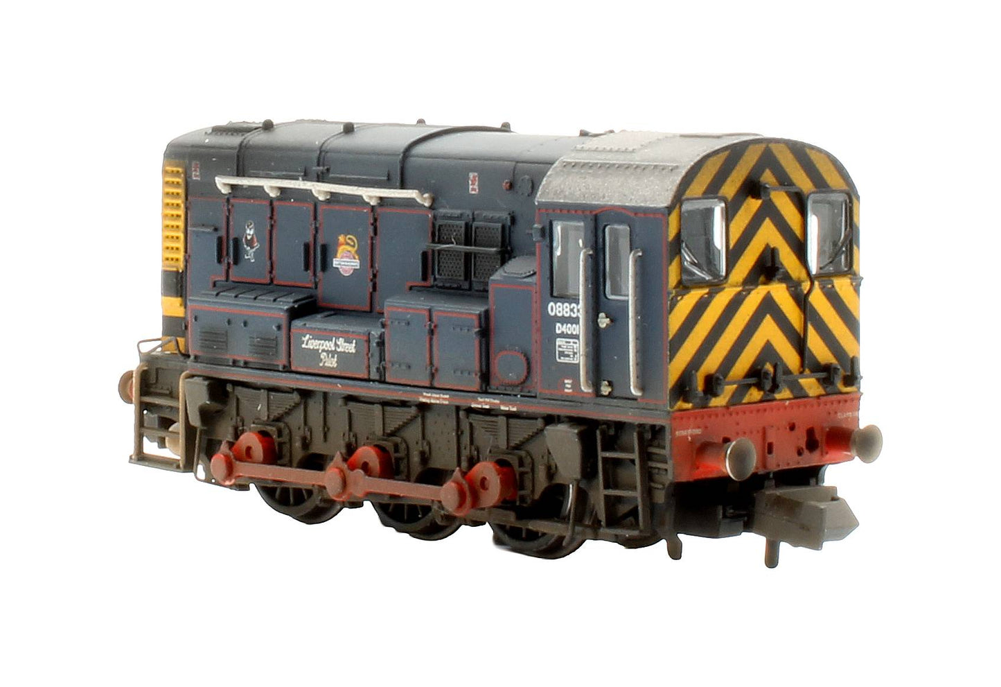 Pre-Owned 371-015ESF Class 08 08833 'Liverpool Street Pilot' BR/GER Lined Blue (Early Emblem) Diesel Shunter - DCC Sound - Custom Weathered